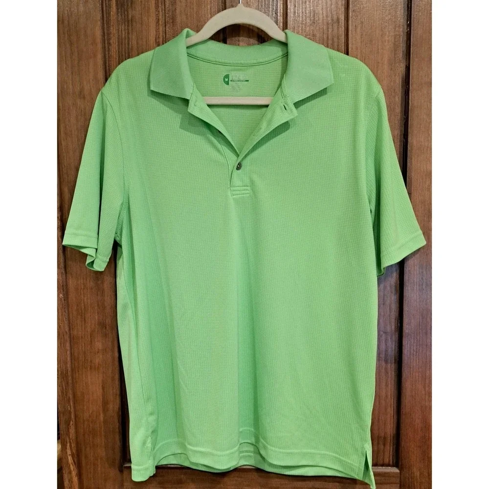 Mens Med Izod Golf Shirt Short Sleeve Polo Lime Green Athleticore Golfcore